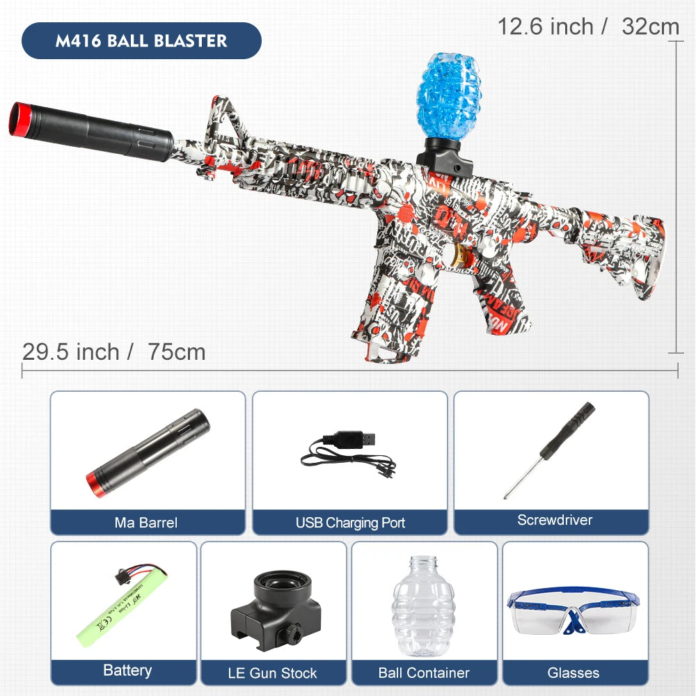 Ultimate M416 Electric water Blaster – High-Precision Toy Gun for Outdoor Action! Awesome Birthday Gift (Gel water balls Not Included)