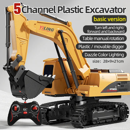 Remote Control Alloy Excavator – Lights, Sound & Realistic Movement | Kids’ Construction Vehicle Toy