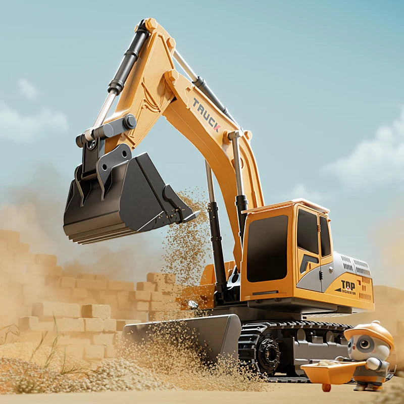 Remote Control Alloy Excavator – Lights, Sound & Realistic Movement | Kids’ Construction Vehicle Toy