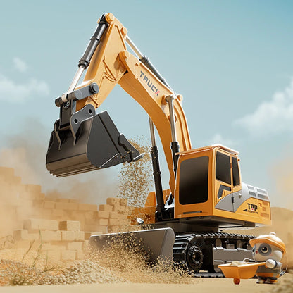 Remote Control Alloy Excavator – Lights, Sound & Realistic Movement | Kids’ Construction Vehicle Toy