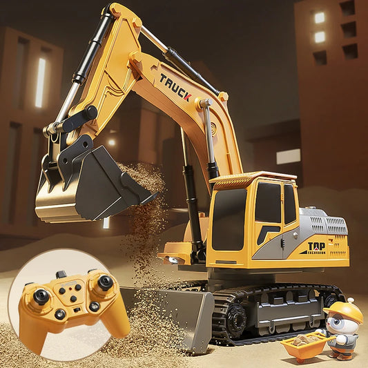 Remote Control Alloy Excavator – Lights, Sound & Realistic Movement | Kids’ Construction Vehicle Toy