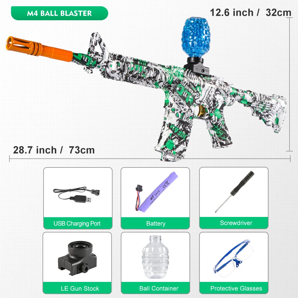 Ultimate M416 Electric water Blaster – High-Precision Toy Gun for Outdoor Action! Awesome Birthday Gift (Gel water balls Not Included)