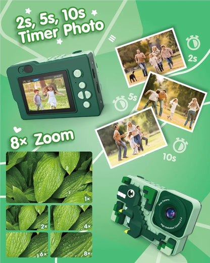 Kids Cartoon Dinosaur Camera – Build, Snap & Play!