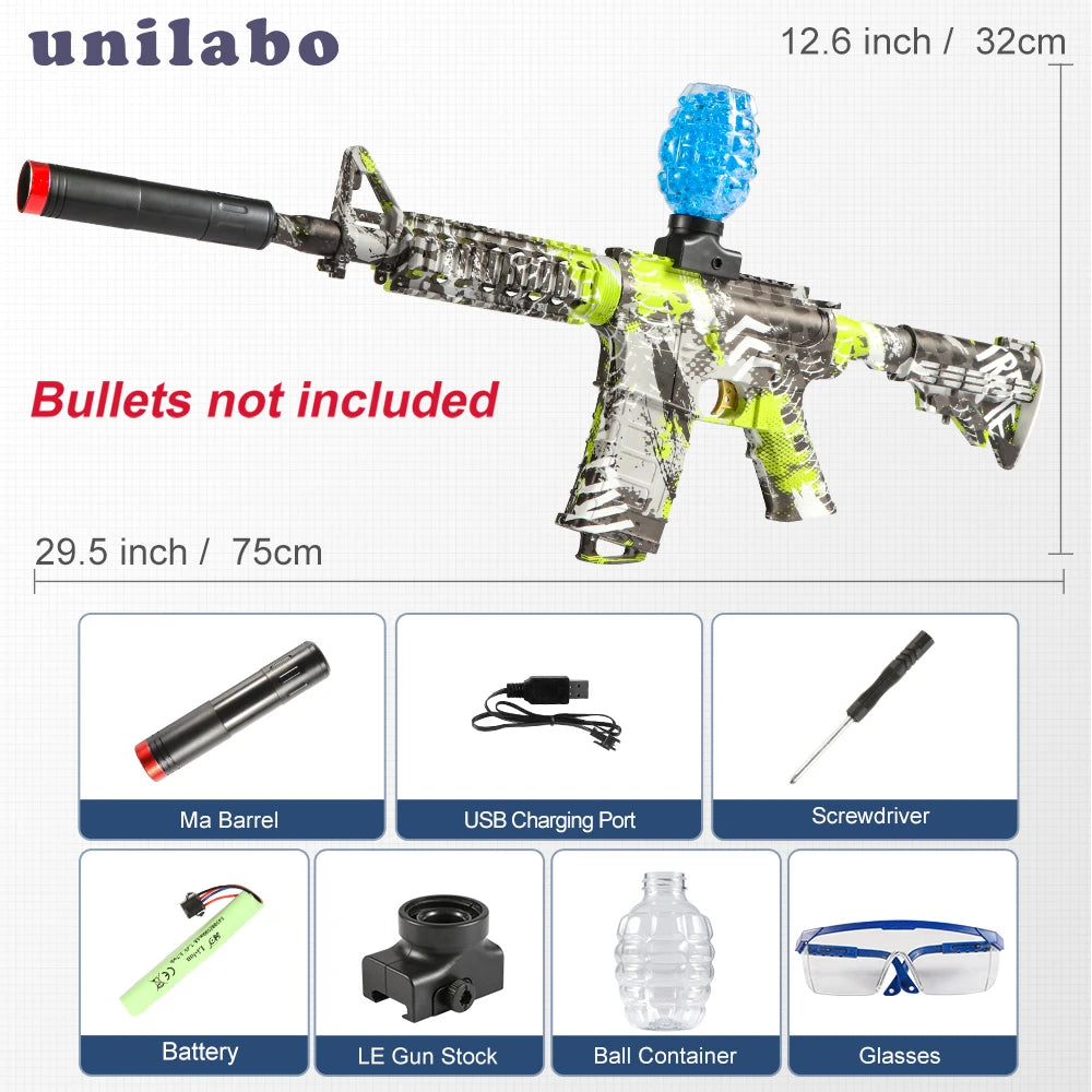 Ultimate M416 Electric water Blaster – High-Precision Toy Gun for Outdoor Action! Awesome Birthday Gift (Gel water balls Not Included)