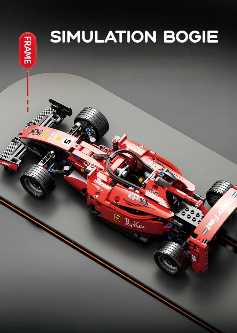 Race Car Kit with Building Blocks – F1 Model with MOC Design by ToylinX