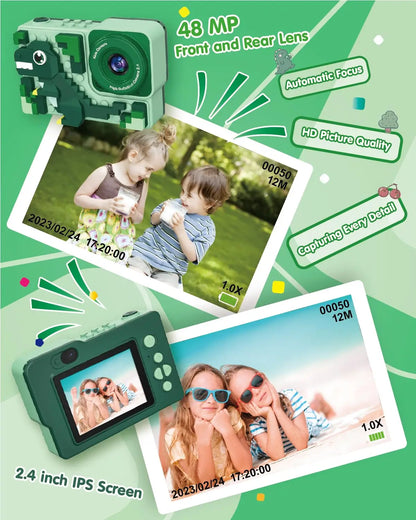 Kids Cartoon Dinosaur Camera – Build, Snap & Play!