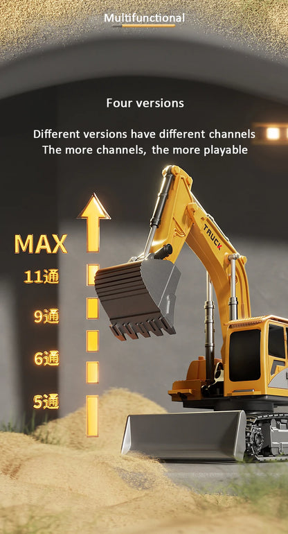 Remote Control Alloy Excavator – Lights, Sound & Realistic Movement | Kids’ Construction Vehicle Toy