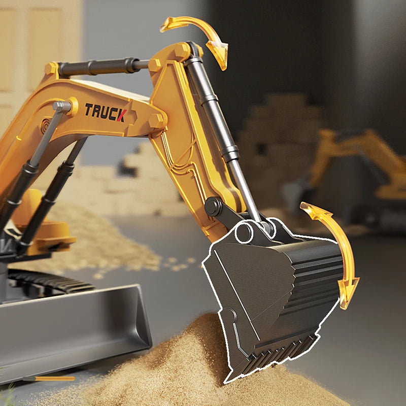 Remote Control Alloy Excavator – Lights, Sound & Realistic Movement | Kids’ Construction Vehicle Toy