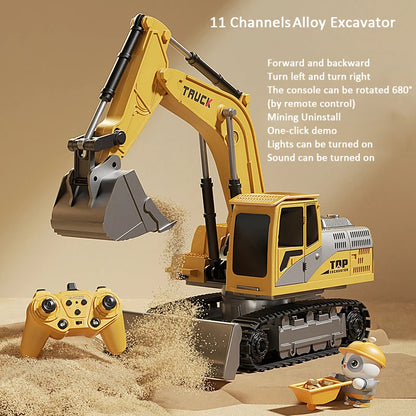 Remote Control Alloy Excavator – Lights, Sound & Realistic Movement | Kids’ Construction Vehicle Toy