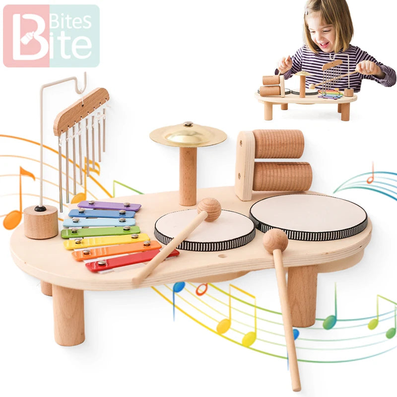Montessori Wooden Musical Toy for – Xylophone and Aeolian Bells for Early Learning