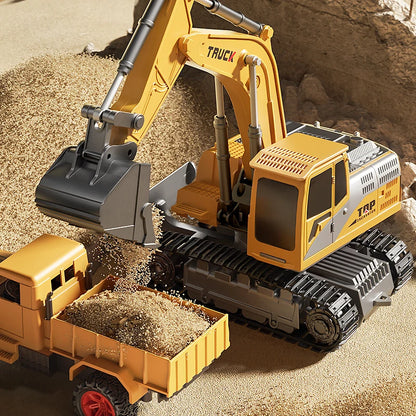 Remote Control Alloy Excavator – Lights, Sound & Realistic Movement | Kids’ Construction Vehicle Toy